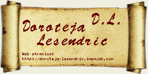 Doroteja Lesendrić vizit kartica